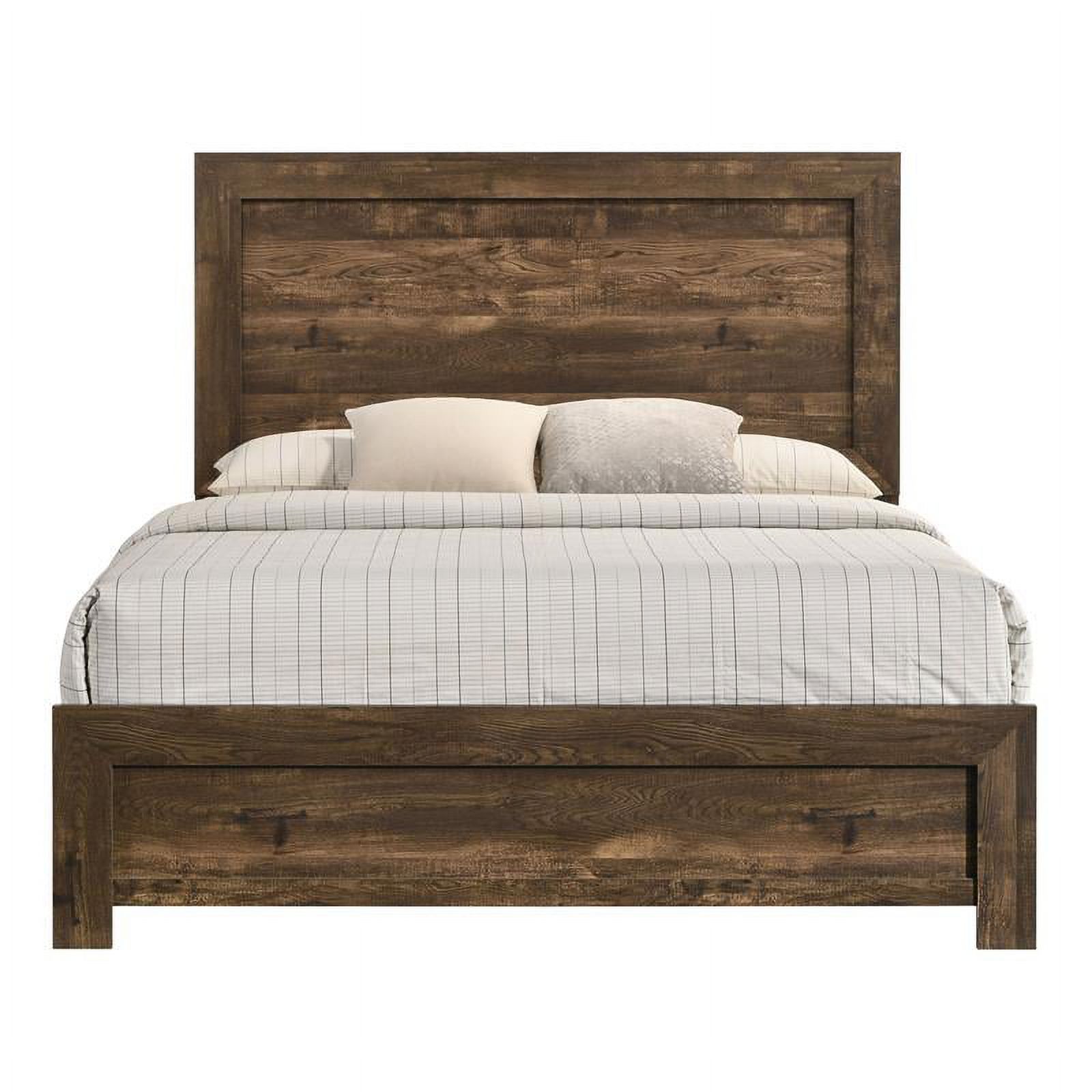 Furniture of America Kodo Rustic Wood Full Panel Bed in Walnut
