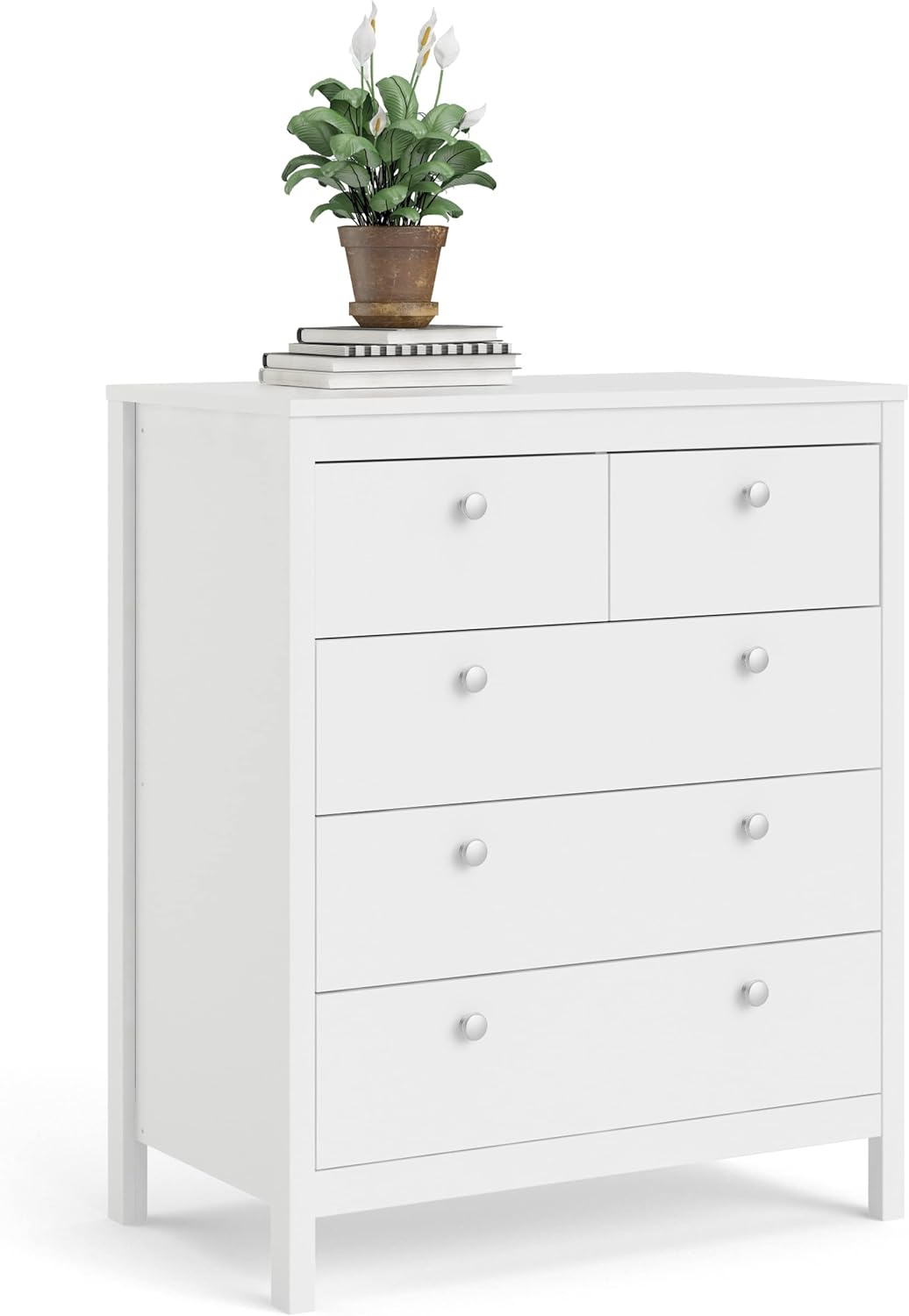 5 Drawer Chest, White
