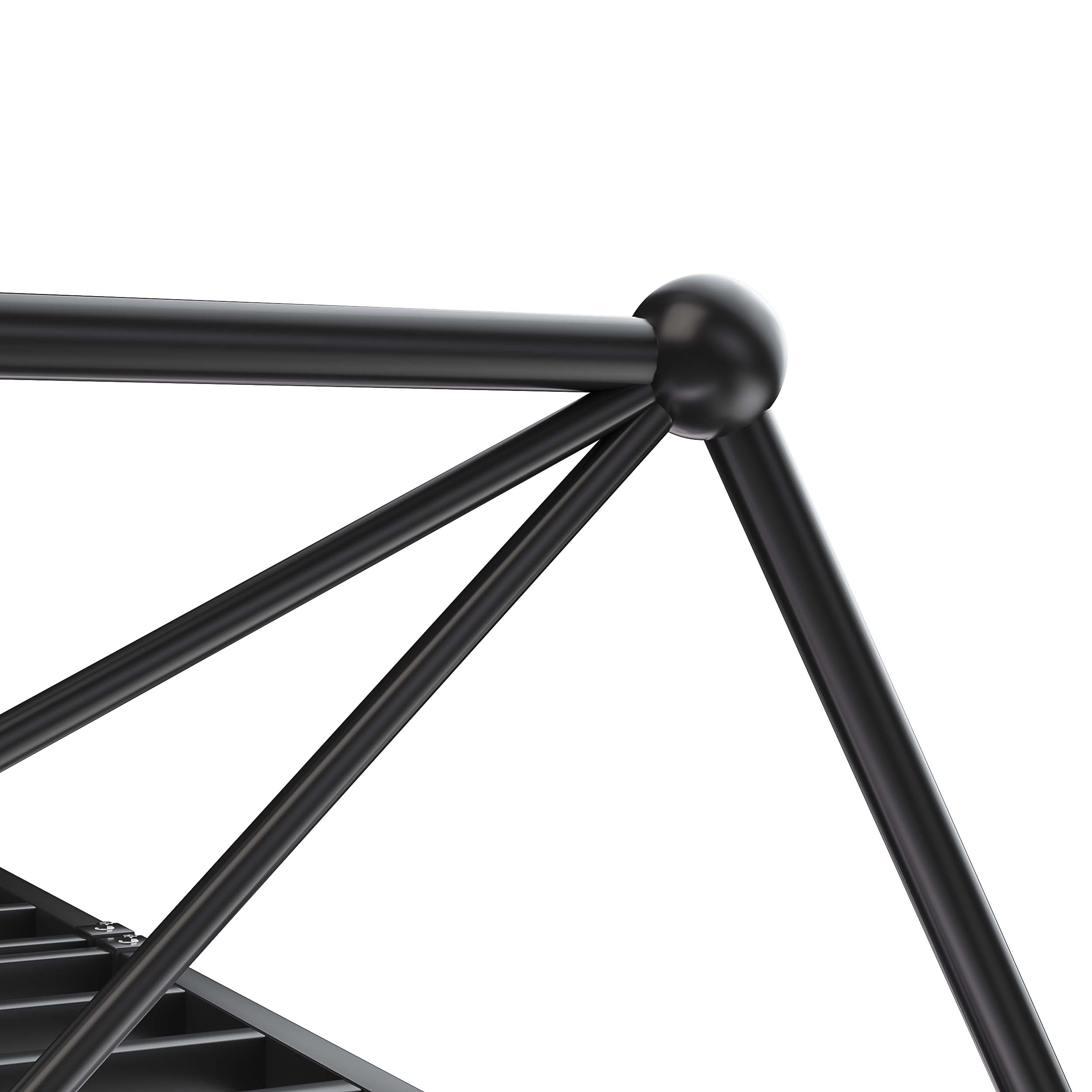 Black low tail metal bedstead, headboard with strip simple design style, 78.74 inches by 70.86 inches. H44.09 in