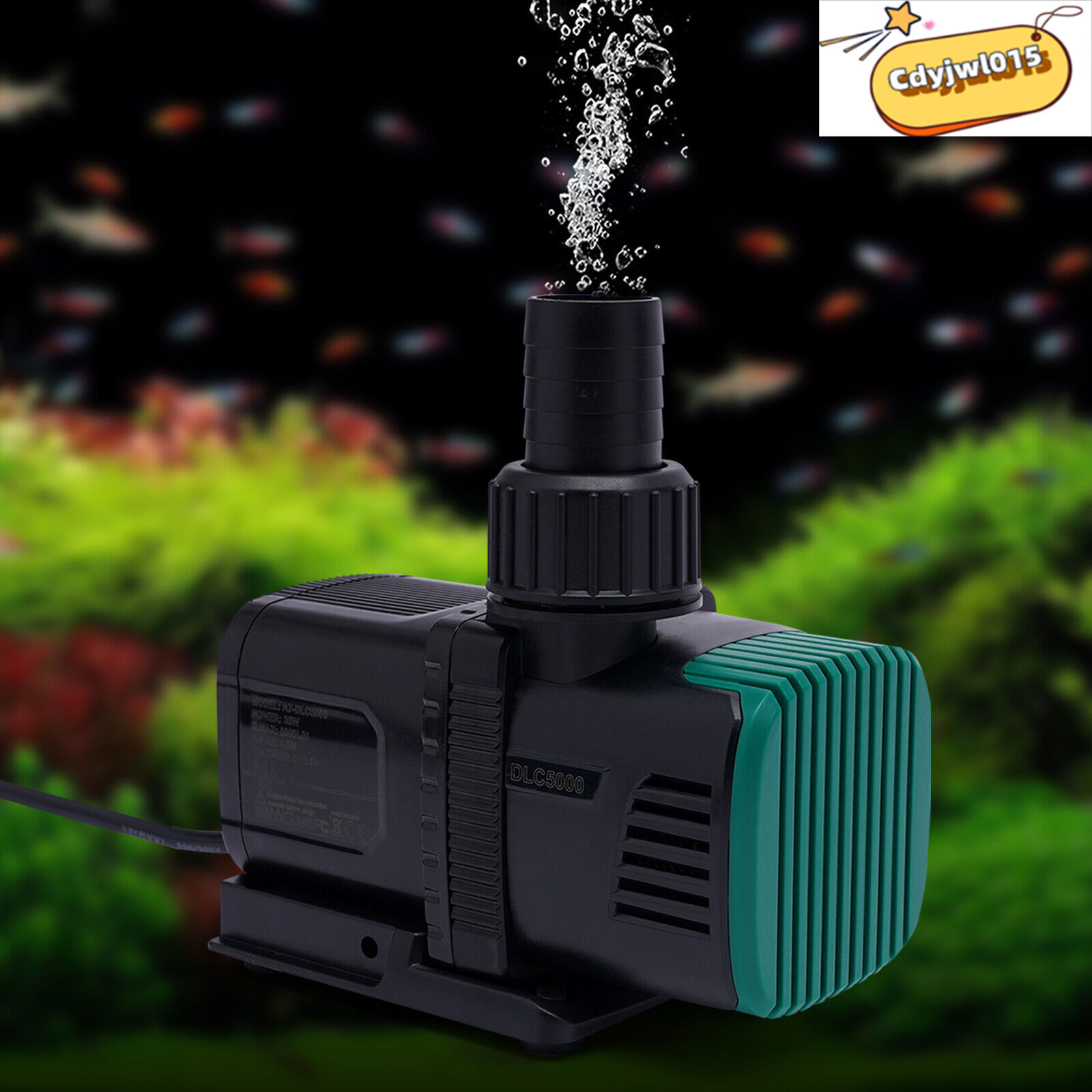 Black, Green 1500L/H Black, Green Submersible Water Frequency Conversion Pump Suitable Fresh Water and Seawater