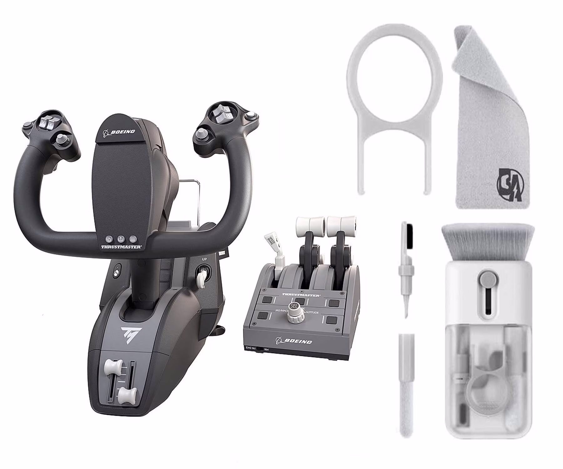 Thrustmaster - TCA Yoke Pack Boeing Edition for Xbox Series X|S, Xbox One, PC With Cleaning Electric kit Bolt Axtion Bundle Used