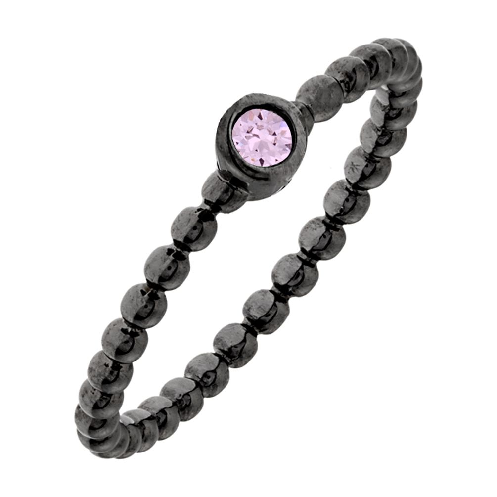 18k Black Gold Plated Red Stone Stackable Fashion Ring