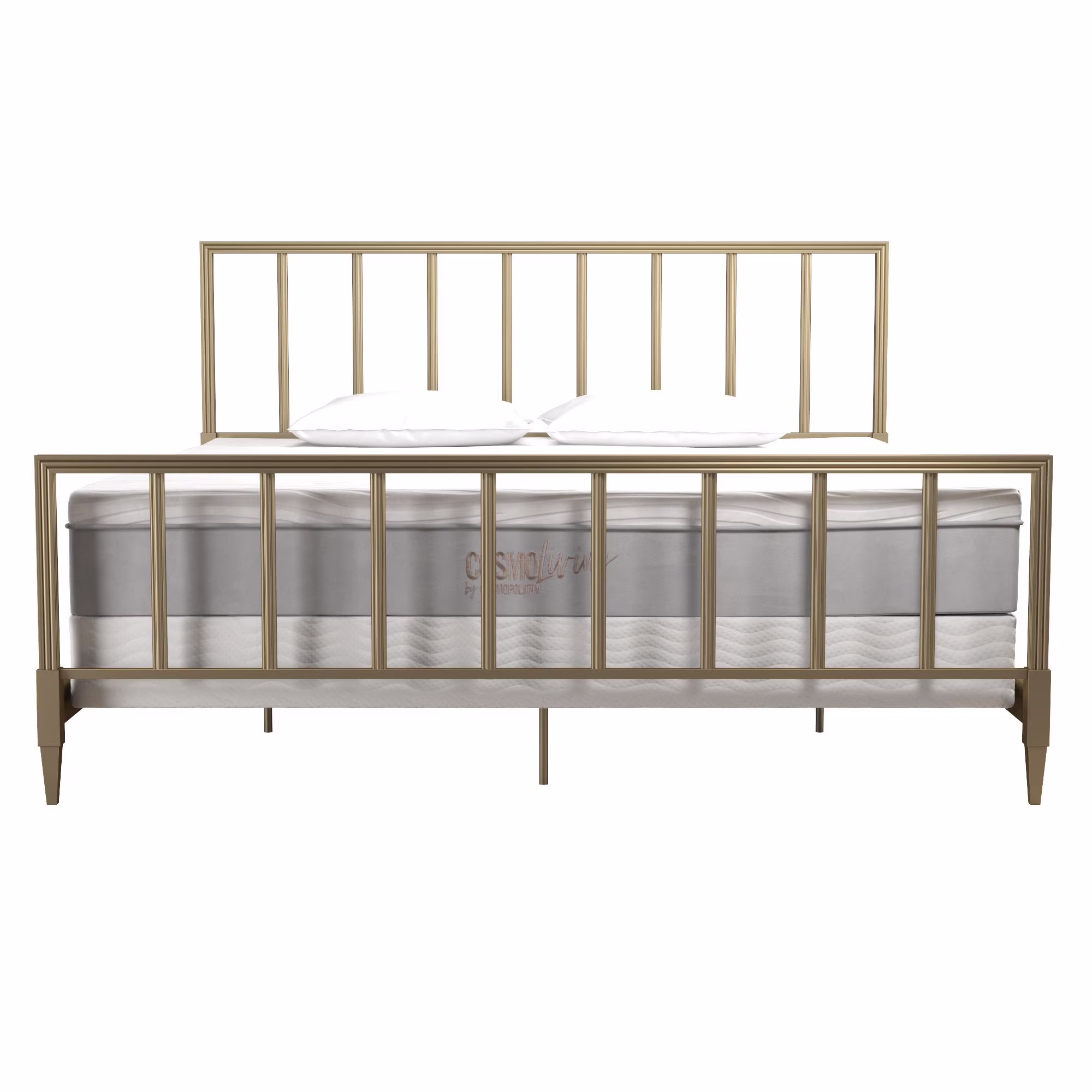 CosmoLiving by Cosmopolitan Blair Brass Metal Bed, King