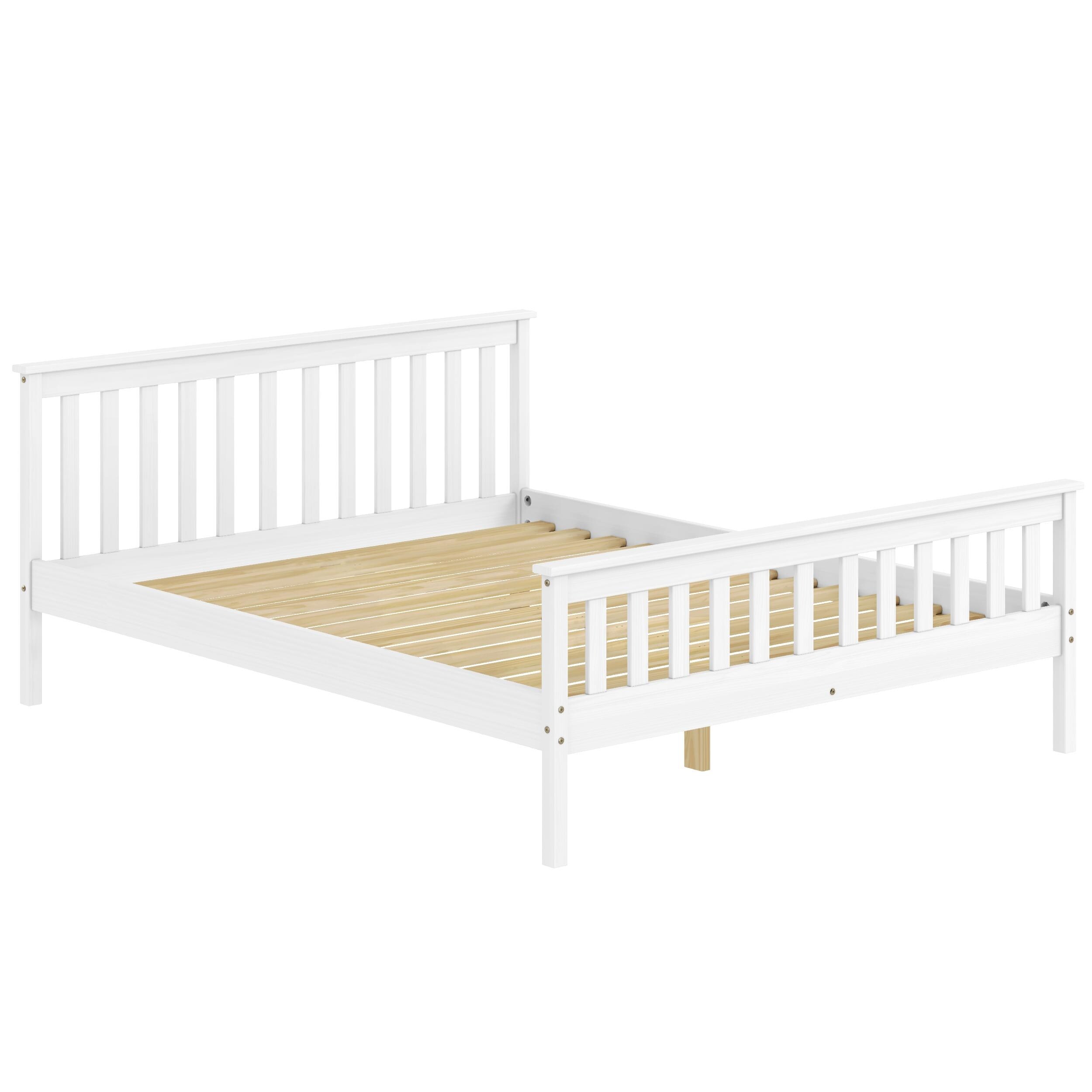 Pine Shaker Panel Bed White - Queen