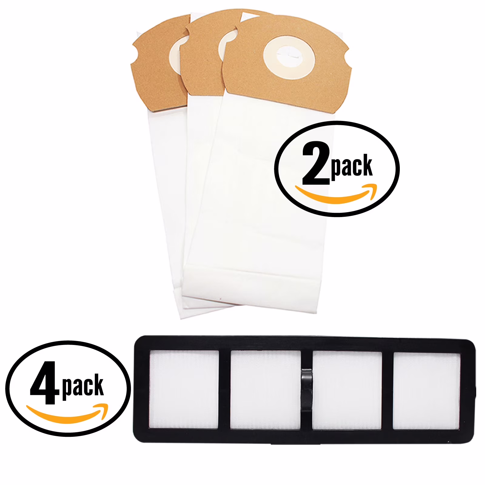 6 Replacement Eureka AirSpeed AS1053AX Vacuum Bags & 4 HEPA Filter - Compatible Eureka AS Vacuum Bag & EF-6 Filter