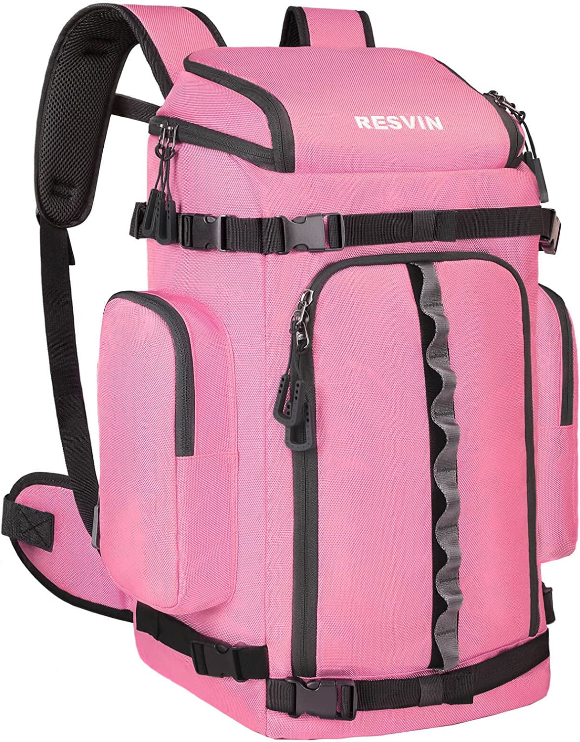 Ski and Snowboard Boot Bag Backpack - 60 L - Waterproof Winter Sport Pack for Travel Pink