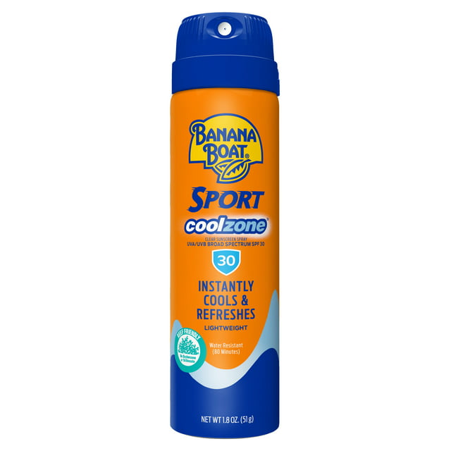 Banana Boat Sport CoolZone Clear Sunscreen Spray SPF 30, 1.8 Oz  4pk (with gift from mfgrus)