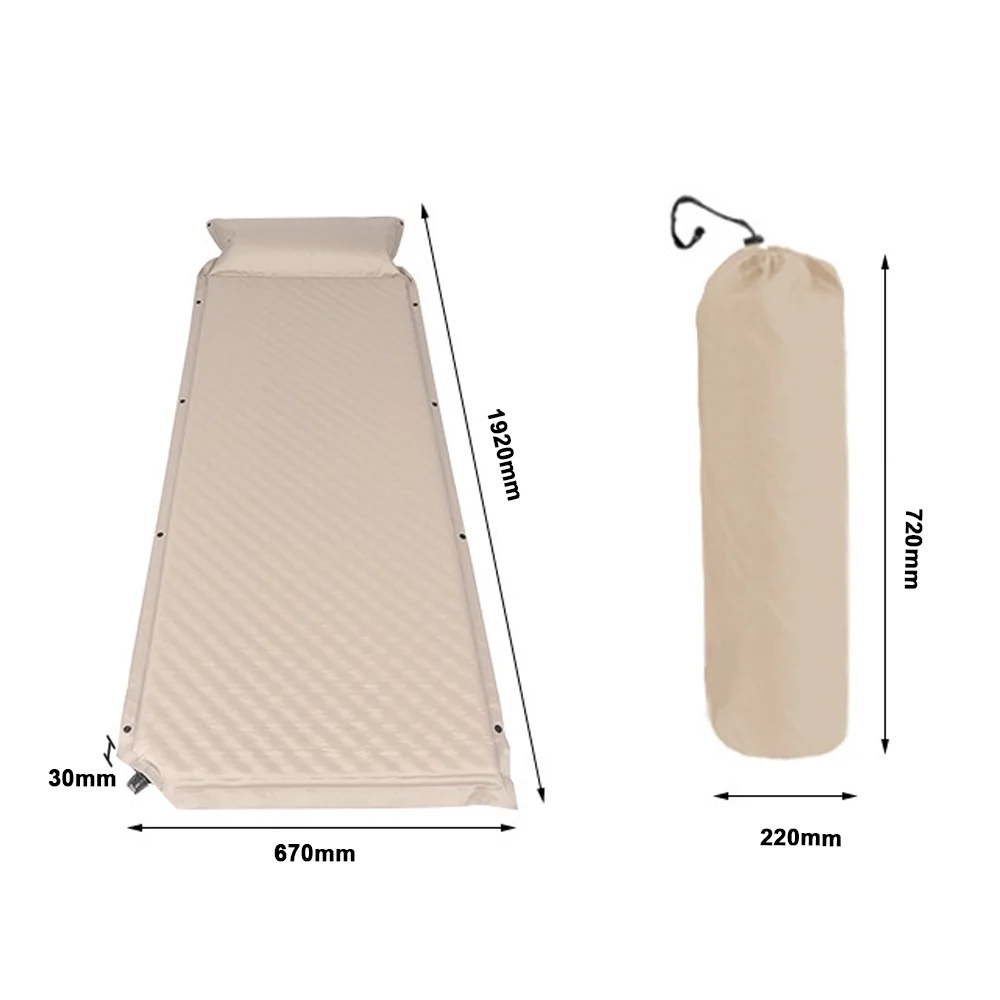 OWSOO Portable Camping Tent Air Bed Self Inflating Air Mattress with Pillow Storage Bag for Camping Beach