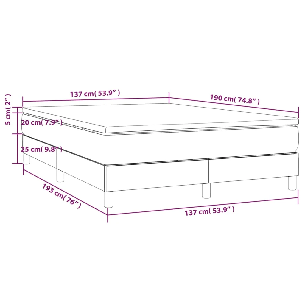 Box Spring Bed with Mattress Light Gray 53.9