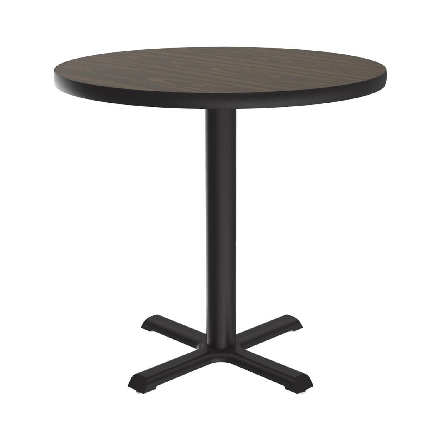 Correll Round Laminate Cafe And Breakroom Table With Walnut Finish BXT42TFR-01