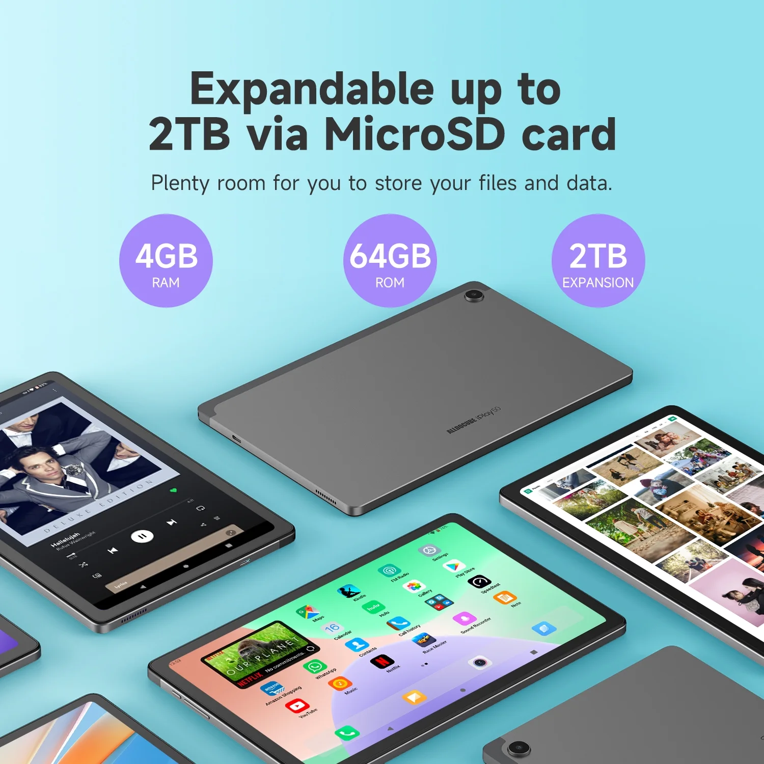 ALLDOCUBE iPlay50 Tablet PC, Android 12, 10.4 inch HD IPS Screen, 2000x1200 Pixel, 4GB RAM, 64GB ROM,  2GHz CPU, 5MP+8MP Camera with Flash, USB-C 2.0, 2.4GHz+5GHz WiFi, Bluetooth 5.0, TF Expansion