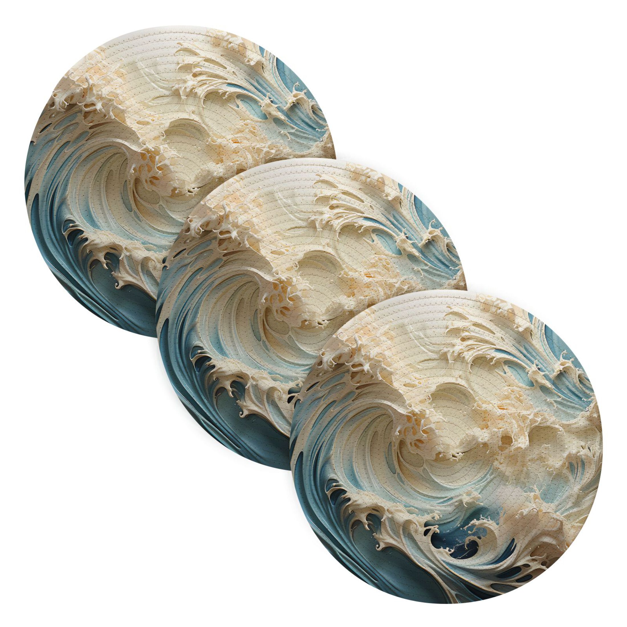 Abstract Blue Marble 3 PCs Pot Holders Trivets Kitchen 15