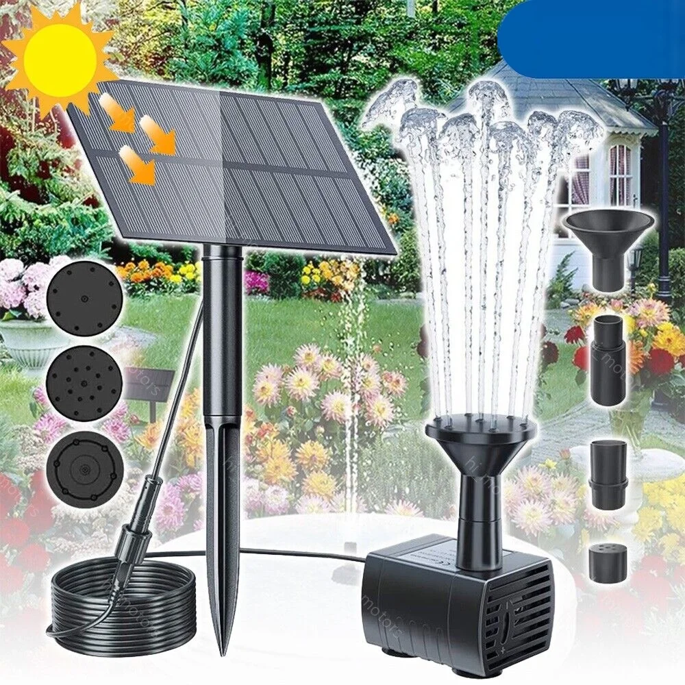 Xhy Solar Water Fountain Pump Submersible Floating Bird Bath Pond for Garden, Ponds, Pool, Fish Tank, Outdoor and Aquarium