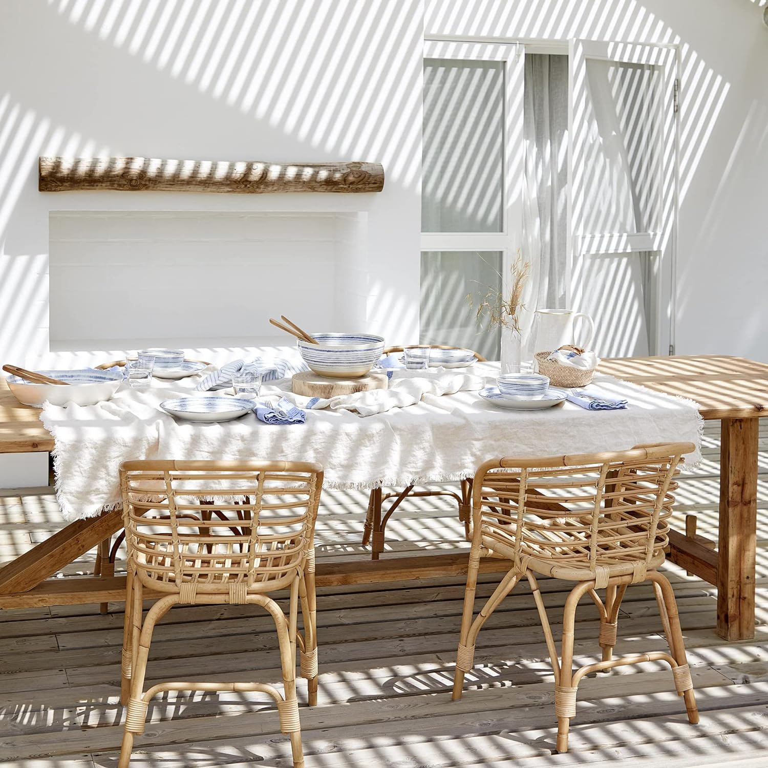 Ceramic Stoneware 11'' Dinner Plate - Nantucket Collection, White | Microwave & Dishwasher Safe Dinnerware | Food Safe Glazing | Restaurant Quality Tableware