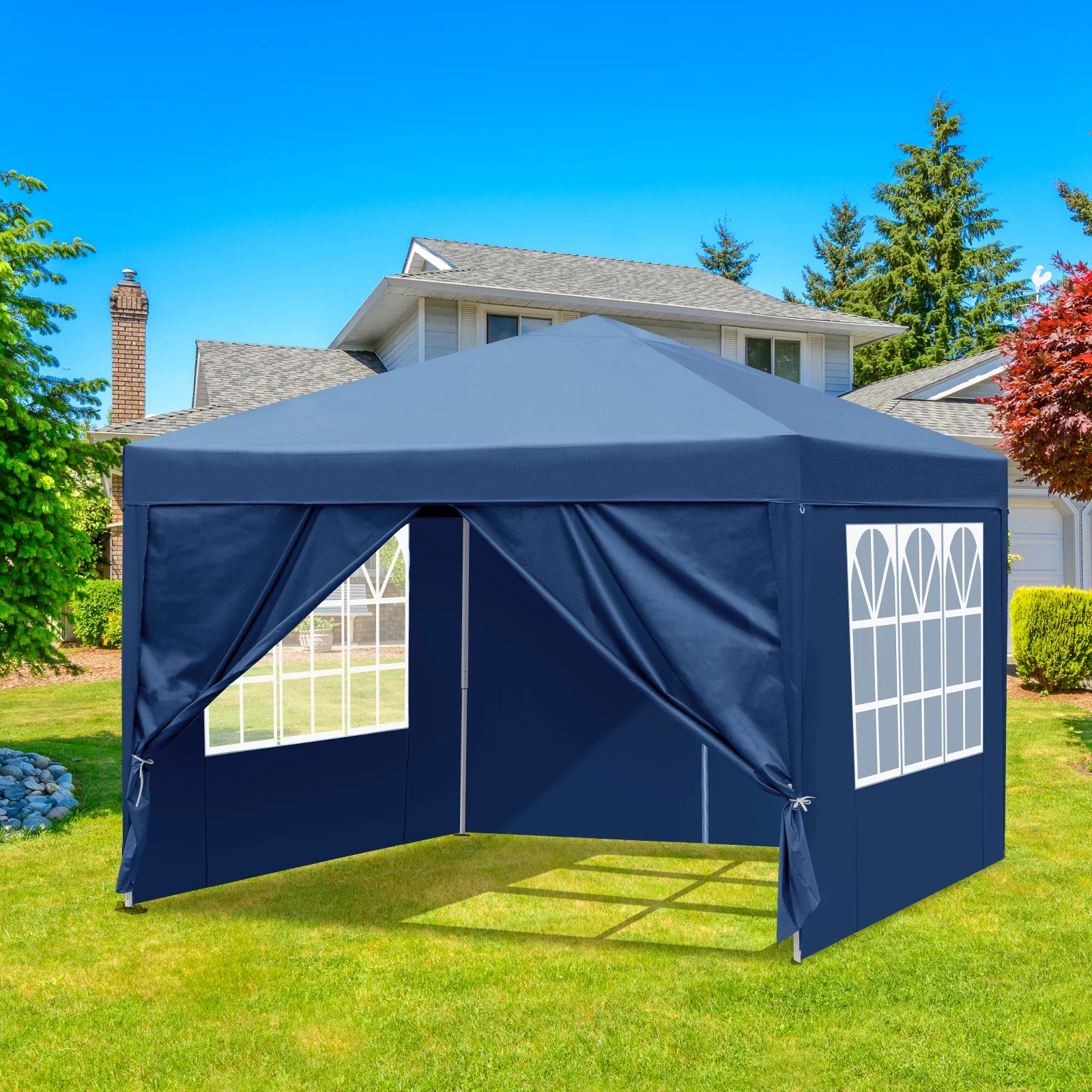 Ktaxon 10'x10' Pop Up Tent Folding Gazebo Beach Canopy W/4 Carry Bag