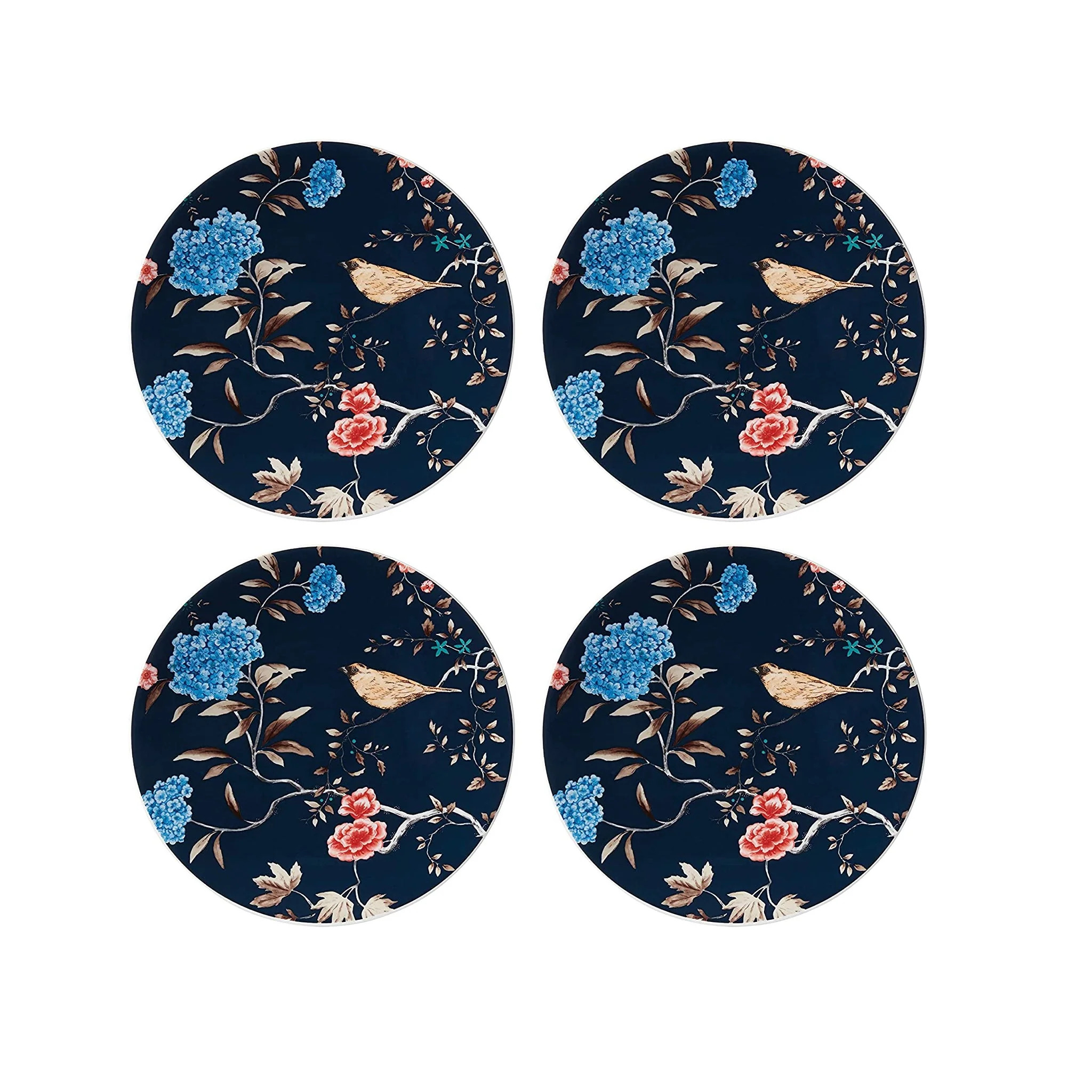 Sprig  Vine Set of Four Navy Accent Plates by Lenox