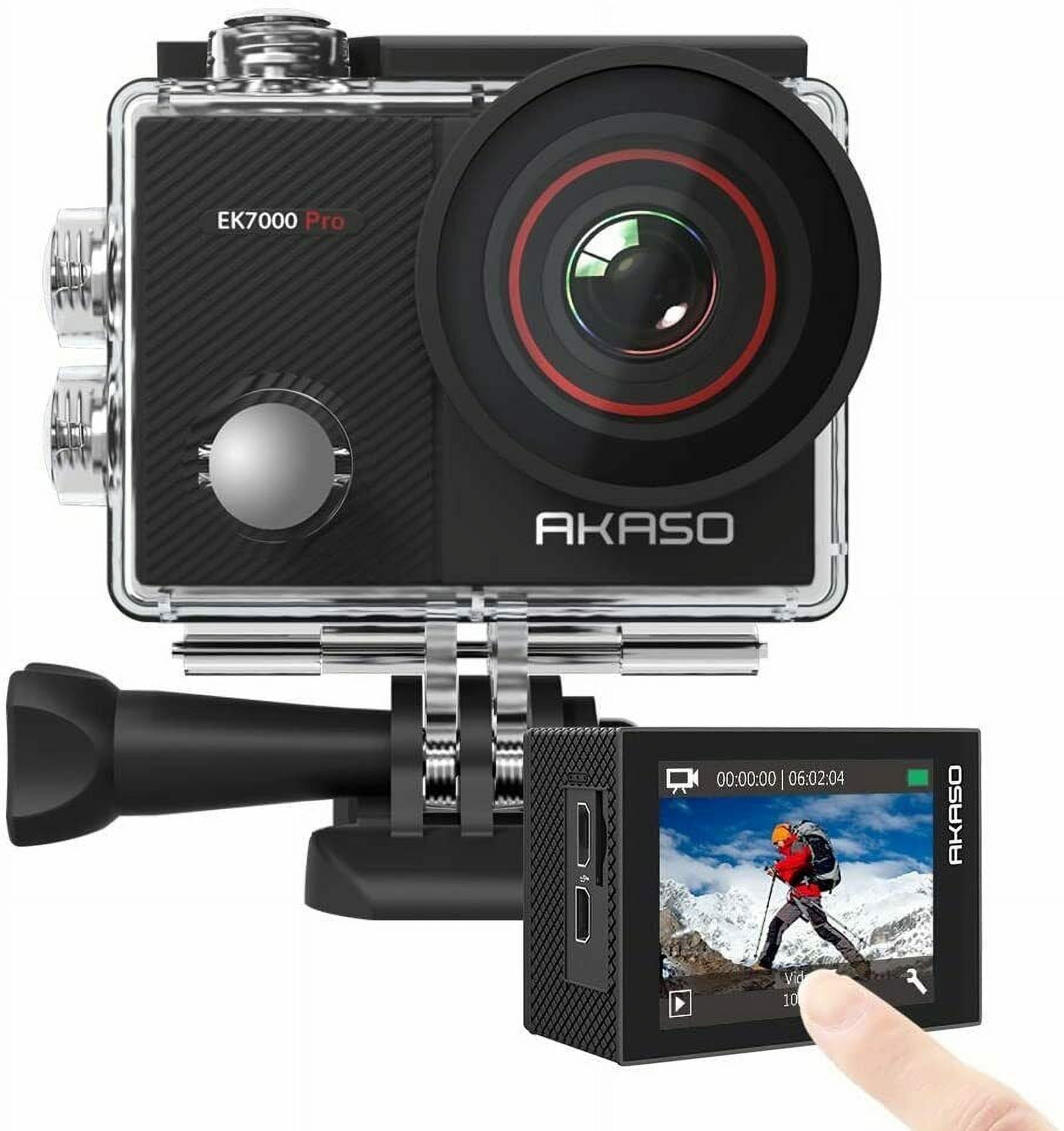 AKASO EK7000 Pro 4K Action Camera with PNY Elite-X 64GB U3 microSDHC Card