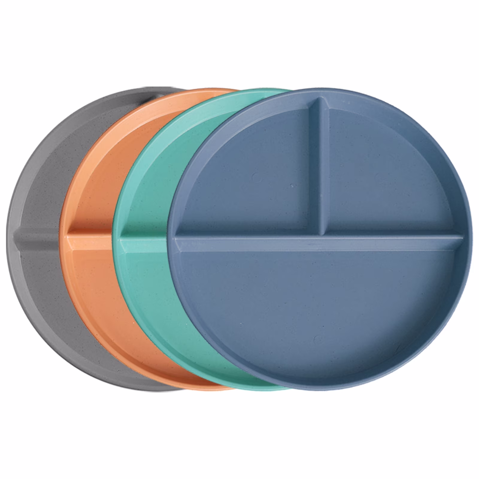 4 Pack Portion Control Plates, Divided Plates for Adults, Round Dinner Plates for Adults, BPA-free, Dishwasher Safe