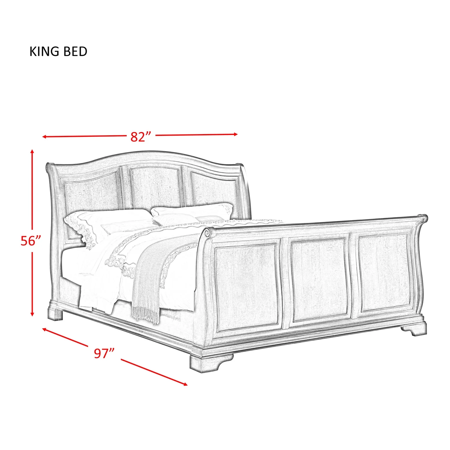 Picket House Furnishings Conley 3 Piece King Sleigh Bedroom Set