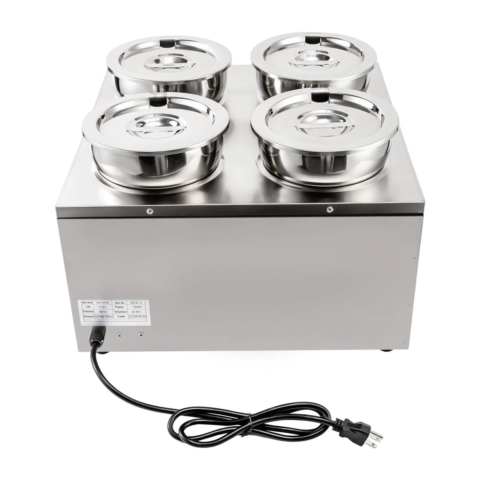 6L/16.8Qt Commercial Food Warmer 16.8 Qt Capacity, Electric Soup Warmer Adjustable Temp.86-185℉, Stainless Steel Countertop Soup Pot with Tap, Food Warmer for Cheese/Hot Dog/Rice
