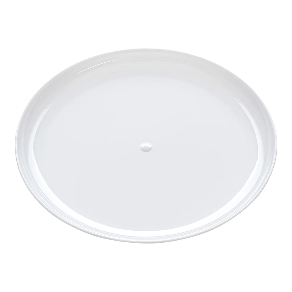 Round White Plastic Medium Elegant Plate - 7