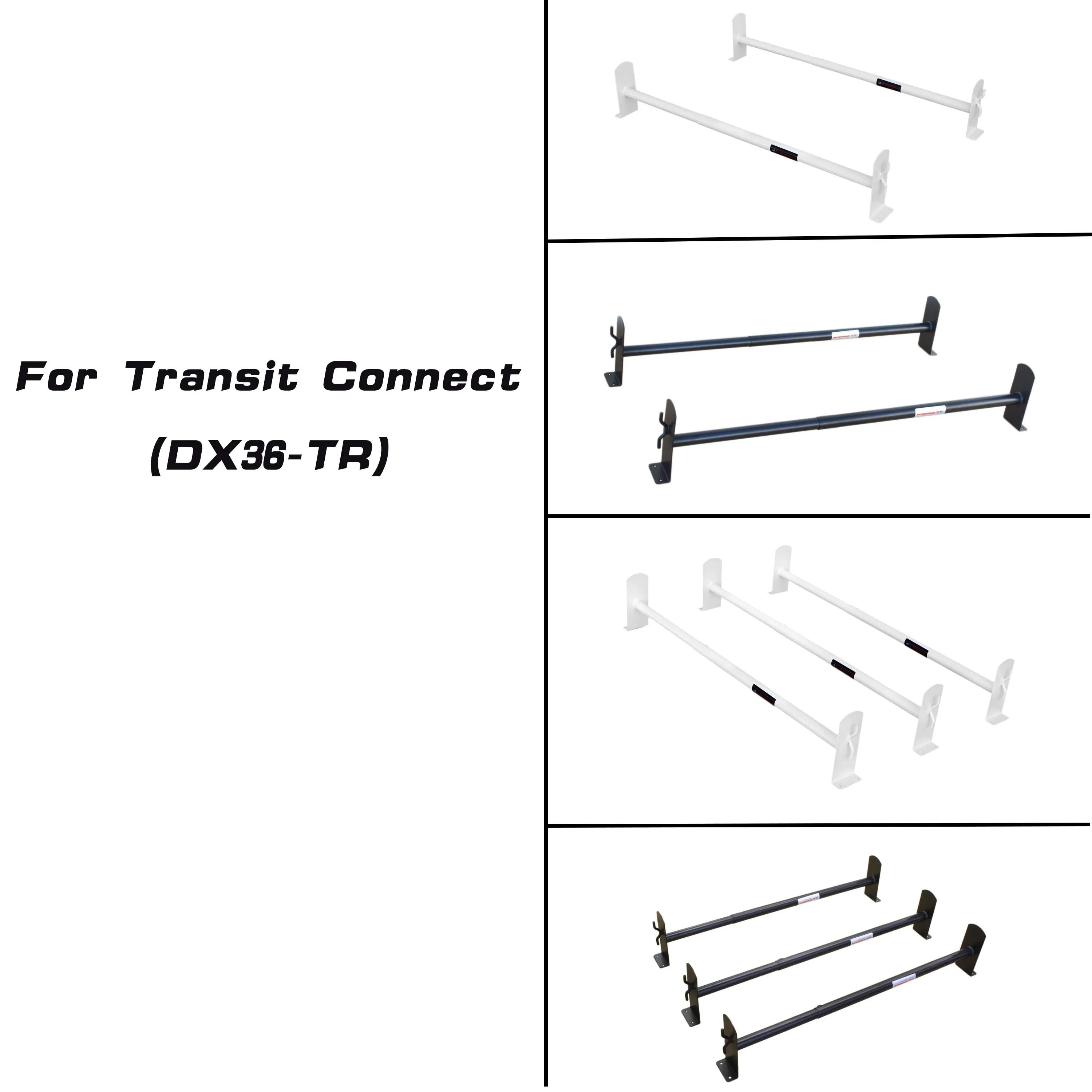 AA-Racks Model DX36 Ford Transit Connect 2008-13 Utility Two Bar Drilling Van Roof Ladder Rack Matte White (DX36-WHT-TR)