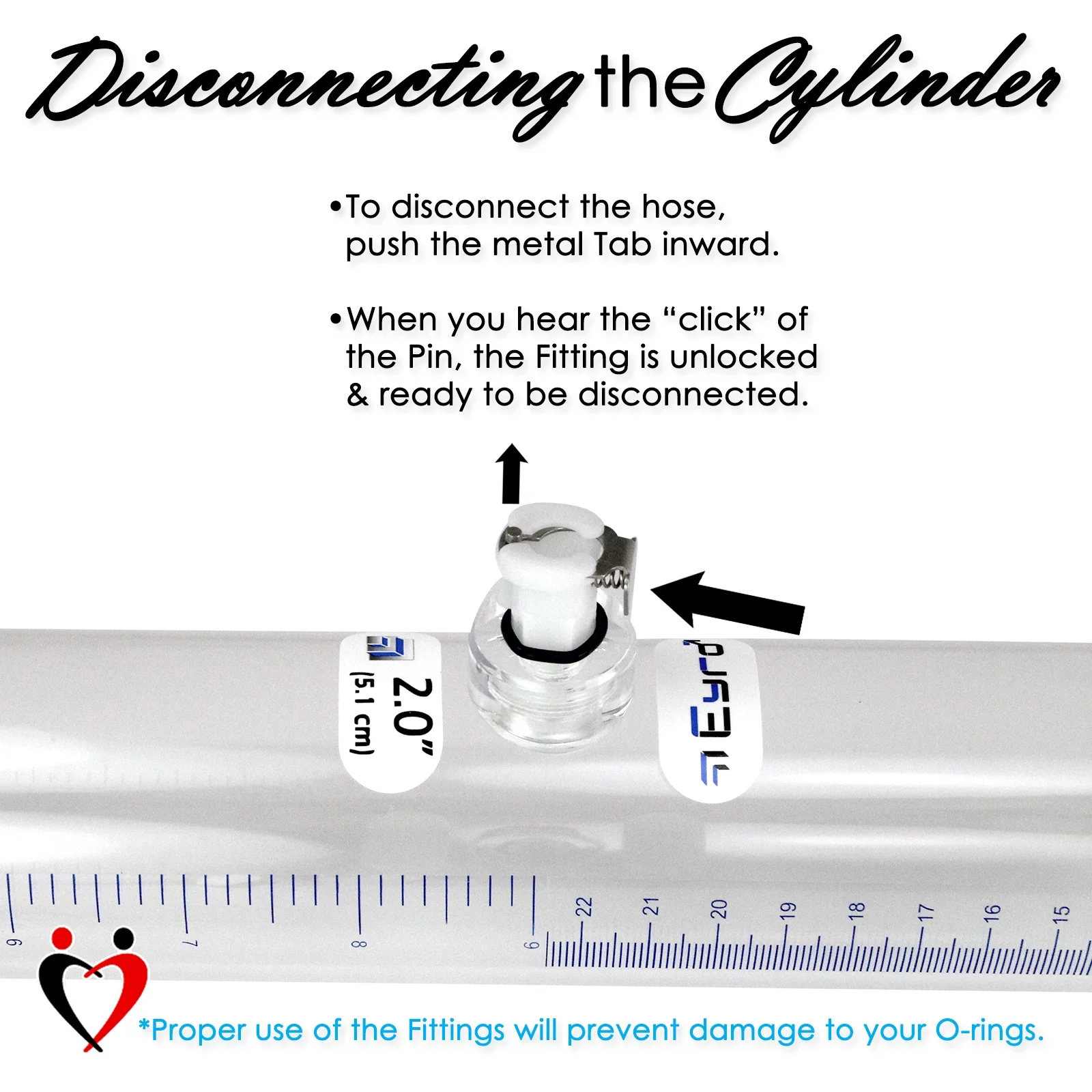 LeLuv Buddy Penis Pump | Blue Maxi Ergonomic Handle | Double-Ended 18 inch Length x 2.0 inch Diameter Cylinder | 2x TPR Seals