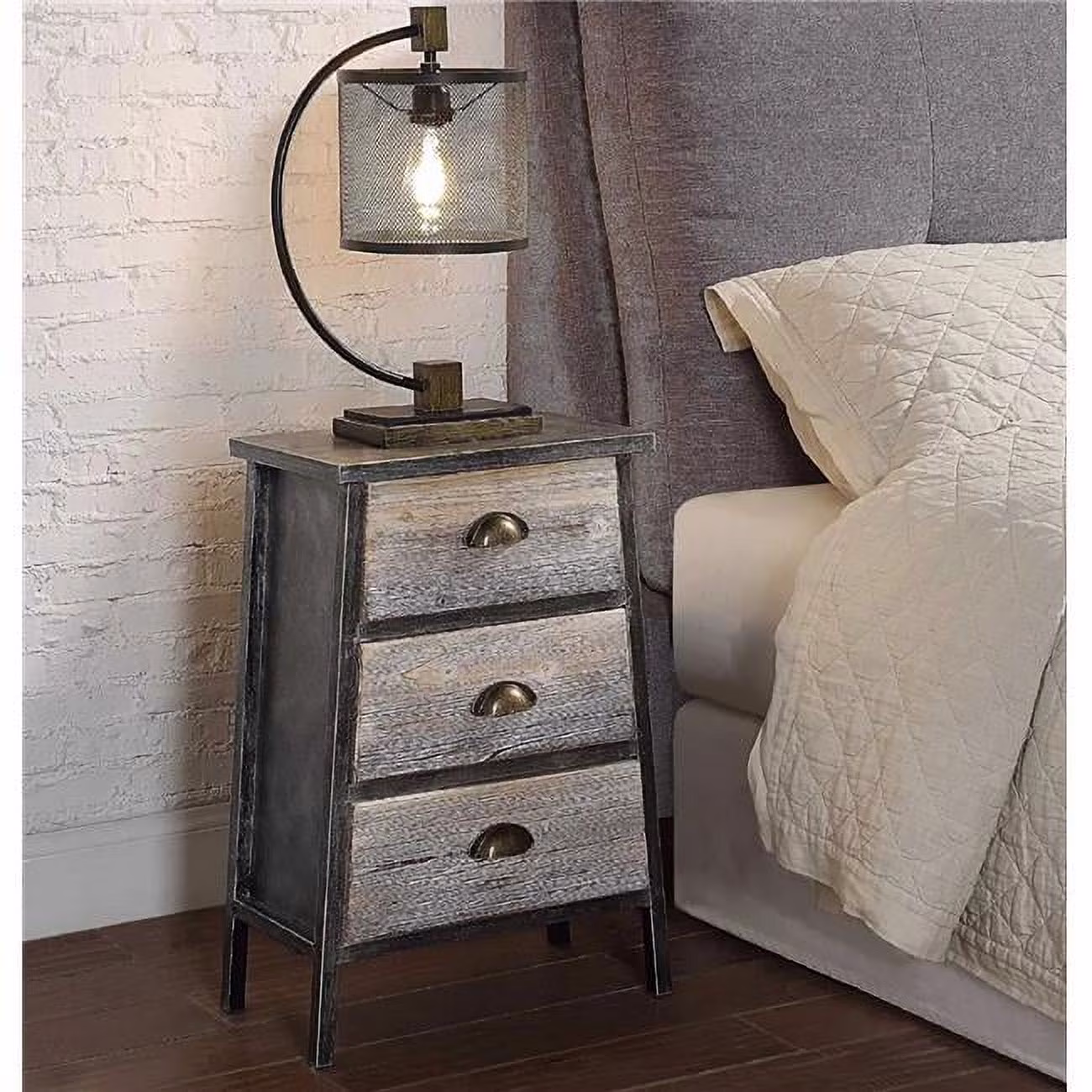 Claremont Collection 3 Drawer Chest, Black & Gray