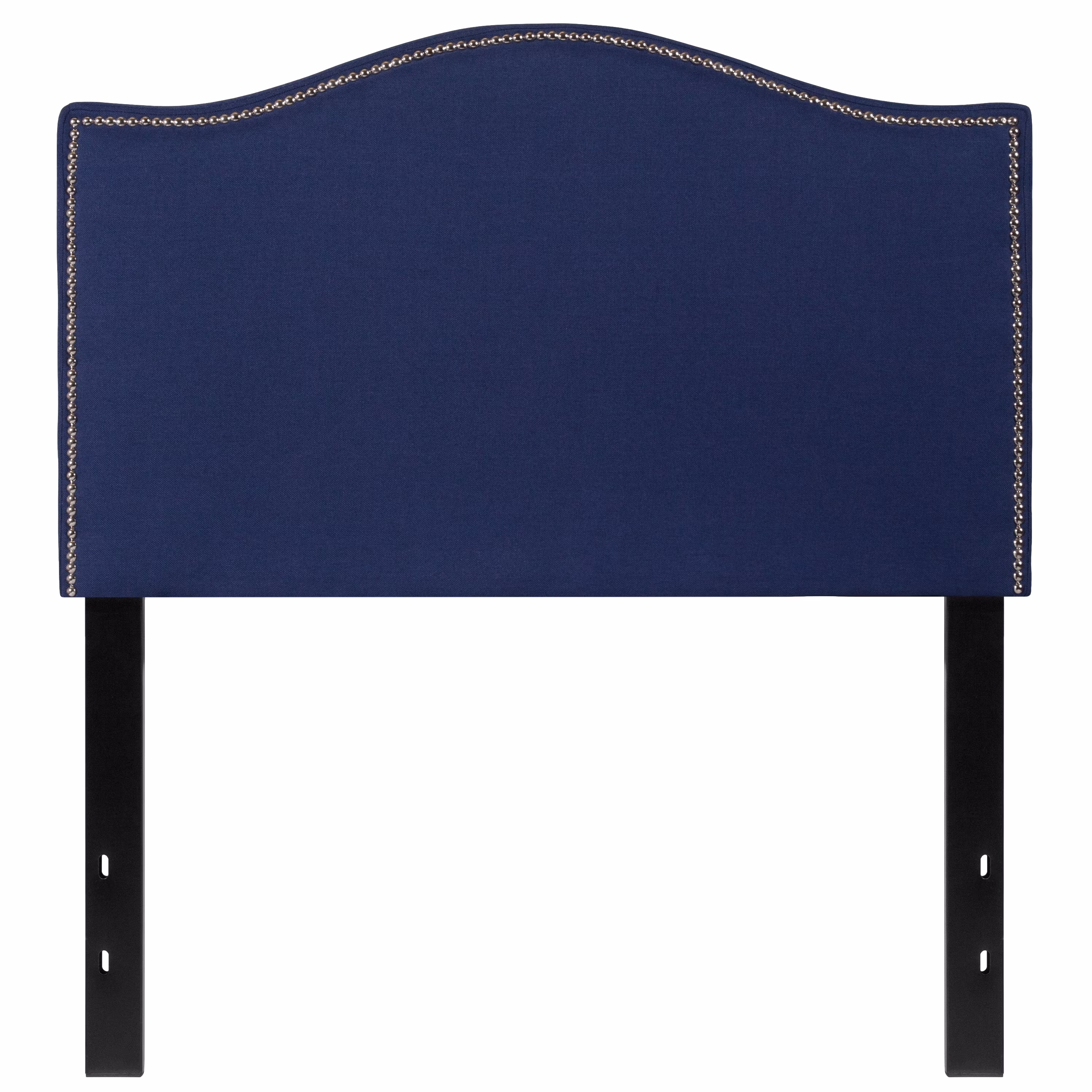 BSD National Supplies Regal Twin Size Blue Fabric Headboard with Nailhead Trim