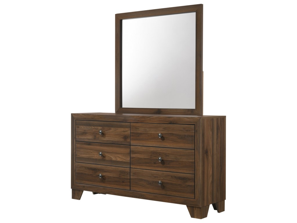 Traditional Bedroom Furniture Set Panel Bed Dresser Mirror Nightstand Set 5Pc Queen Size Cherry Wooden Finish