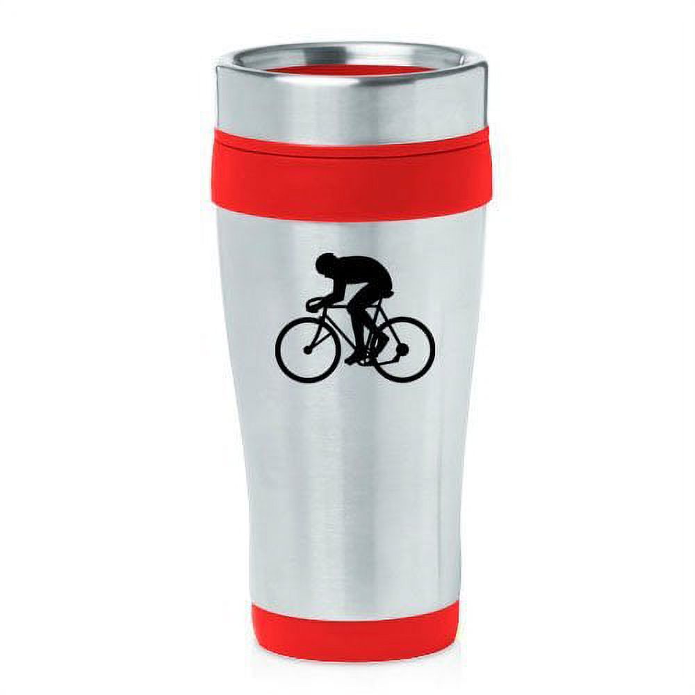 16oz Insulated Stainless Steel Travel Mug Cyclist (Red),MIP