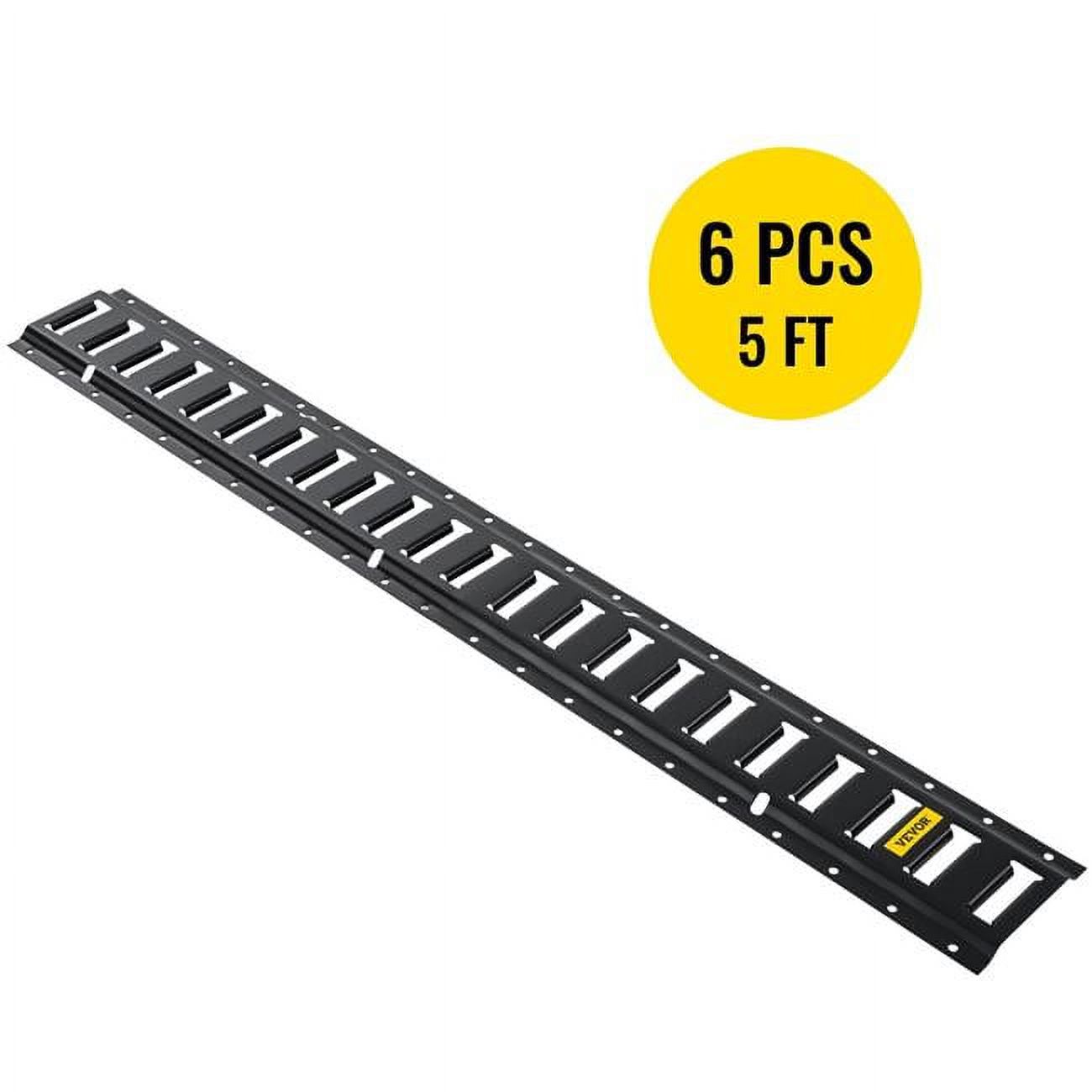 E-Track Tie-Down Rails System, Steel Horizontal 5' E-Track, 6-Pack 5 ft