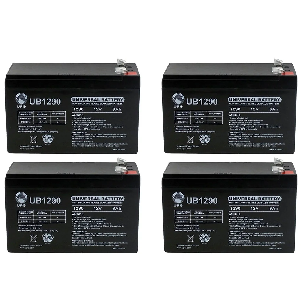 12V 9AH Sealed Lead Acid SLA Replacement Battery for RBC51 - 4 Pack