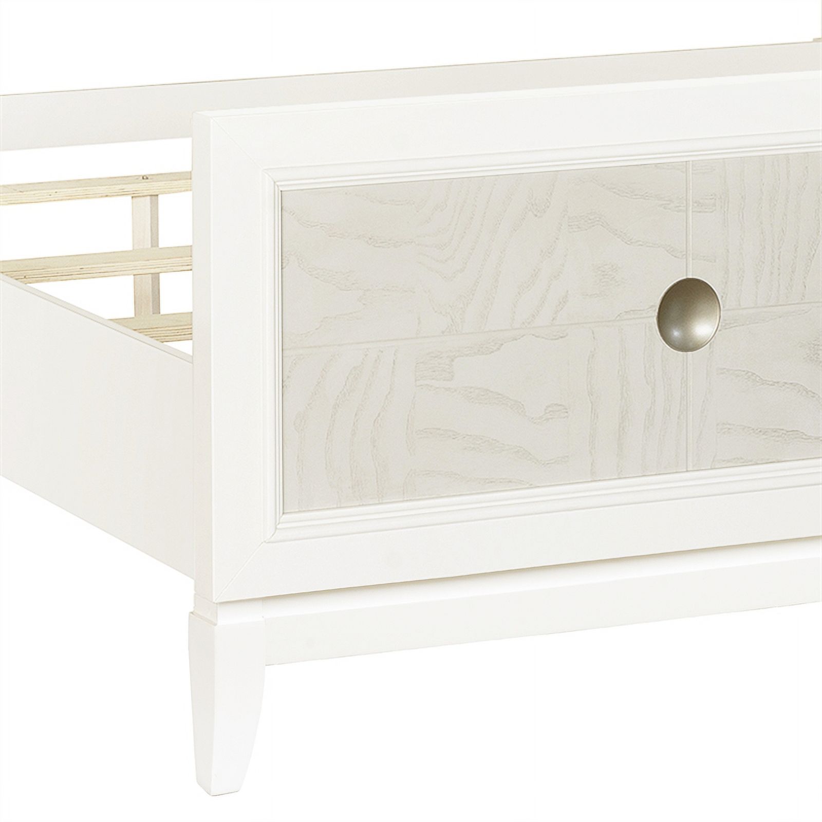 Melrose Queen Wood Panel Bed with LED Lights in White Finish by Samuel Lawrence