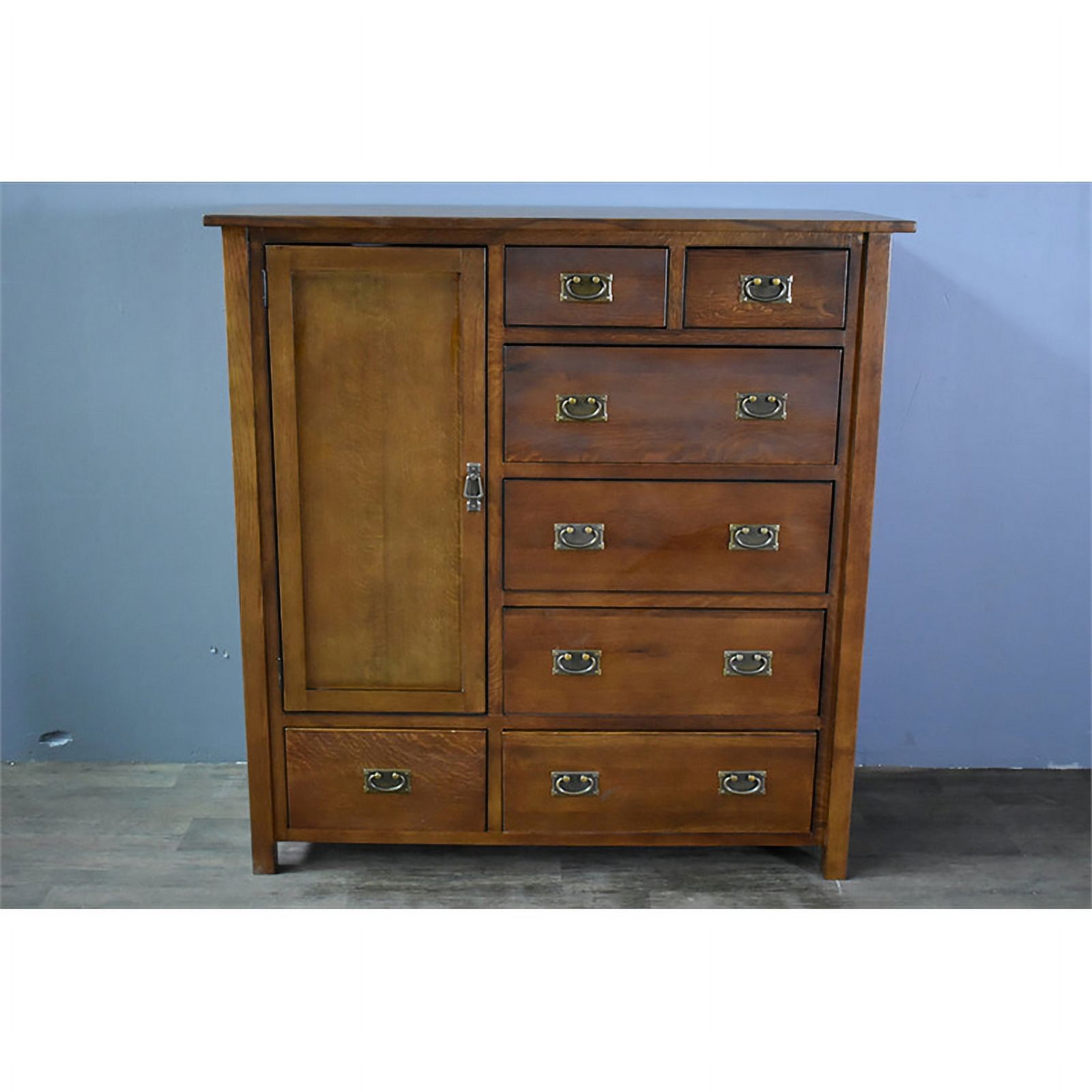 Crafters and Weavers Craftsman 2-Shelf Solid Wood Chest in Walnut