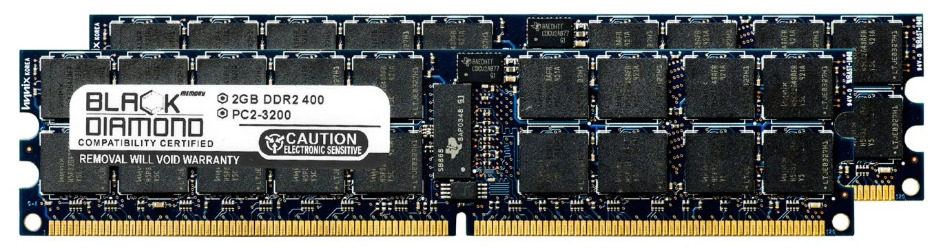 4GB 2X2GB Memory RAM for Microstar K8 Motherboard Series K8D Master3-133-FS DDR2 RDIMM 240pin PC2-3200 400MHz Black Diamond Memory Module Upgrade