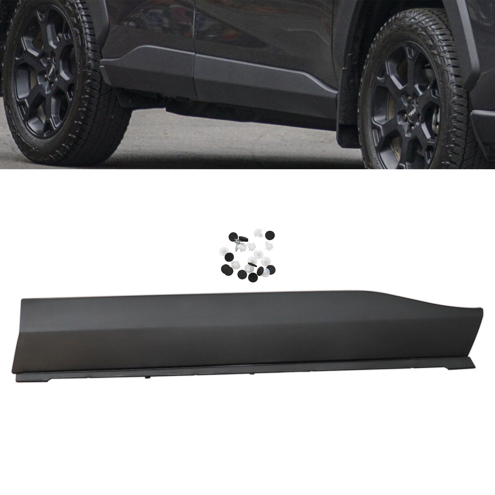 For 2019-2022 Toyota Rav4 Black Right Front Door Lower Molding Trim 750730R070 Passenger Side Front Door Lower Molding Trim 750730R070 RH For 19-22 Toyota Rav4