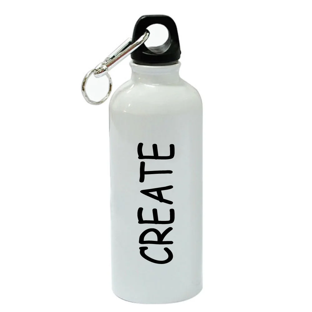 Create White Aluminum Sports 20 oz Water Bottle