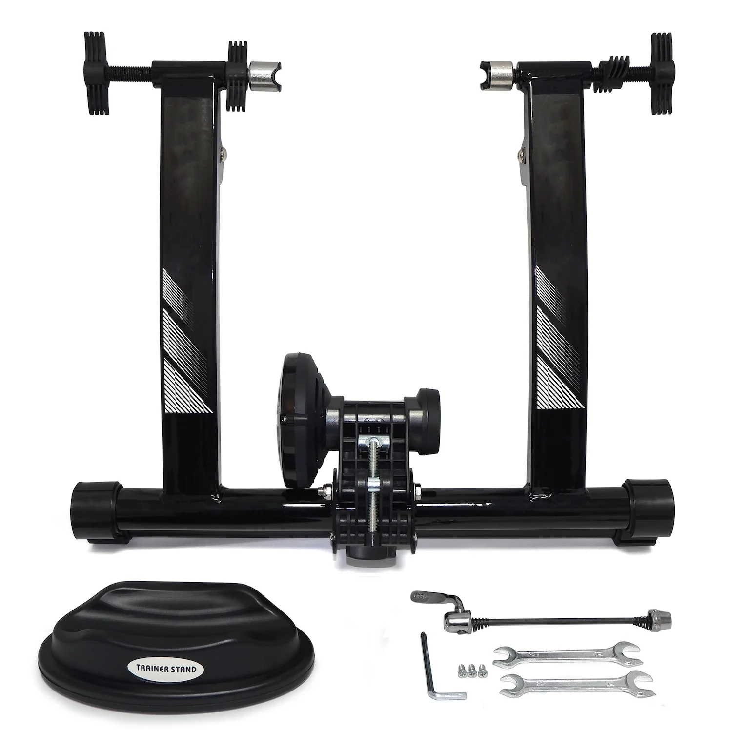 Black Indoor Bike Trainer Stand Portable Exercise Bicycle Magnetic Stand Fit 26
