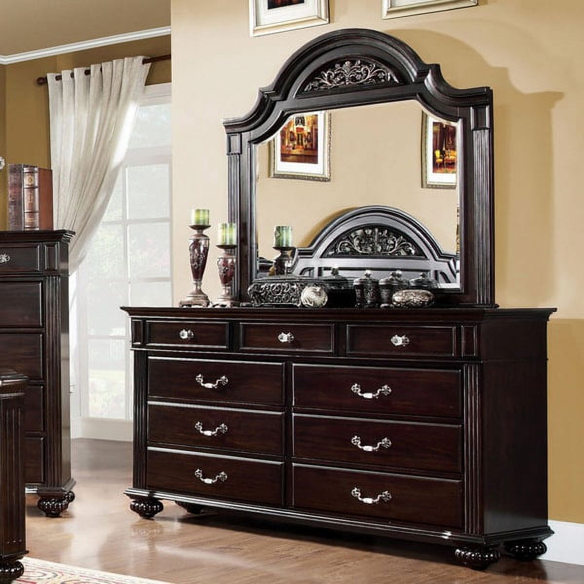 Furniture of America Vame Traditional 2-piece 9-Drawer Dresser and Mirror Set by  Grey N/A