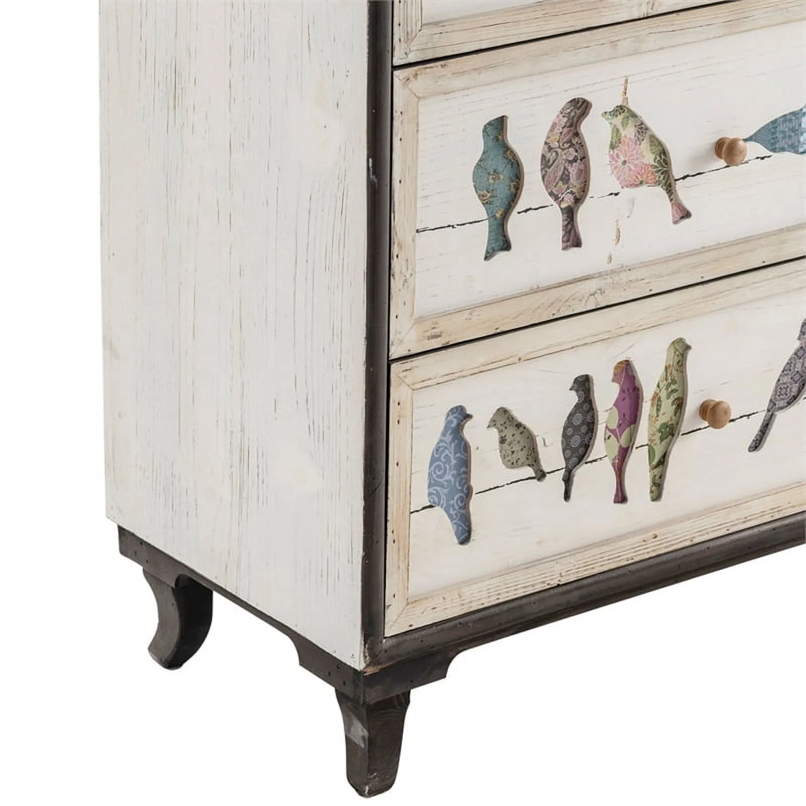 Birds on a Wire 3 Drawer Painted Chest