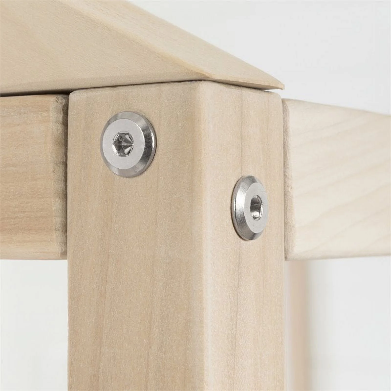 Pemberly Row Twin Canopy Bed Frame in Natural Poplar