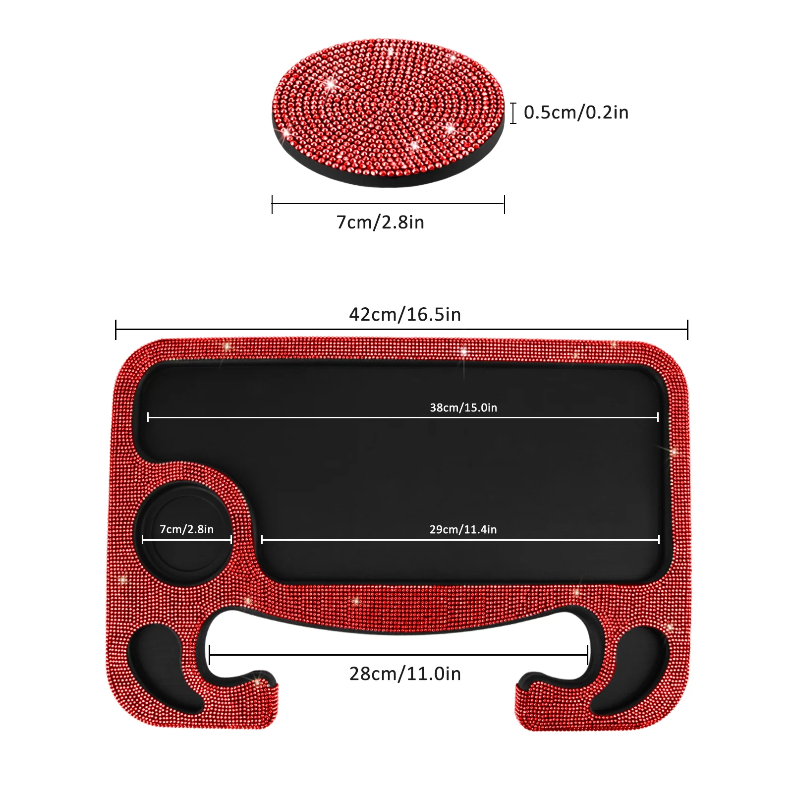 eing Car Eating/Laptop Steering Wheel Desk,Bling Crystal Steering Wheel Tray(16.6