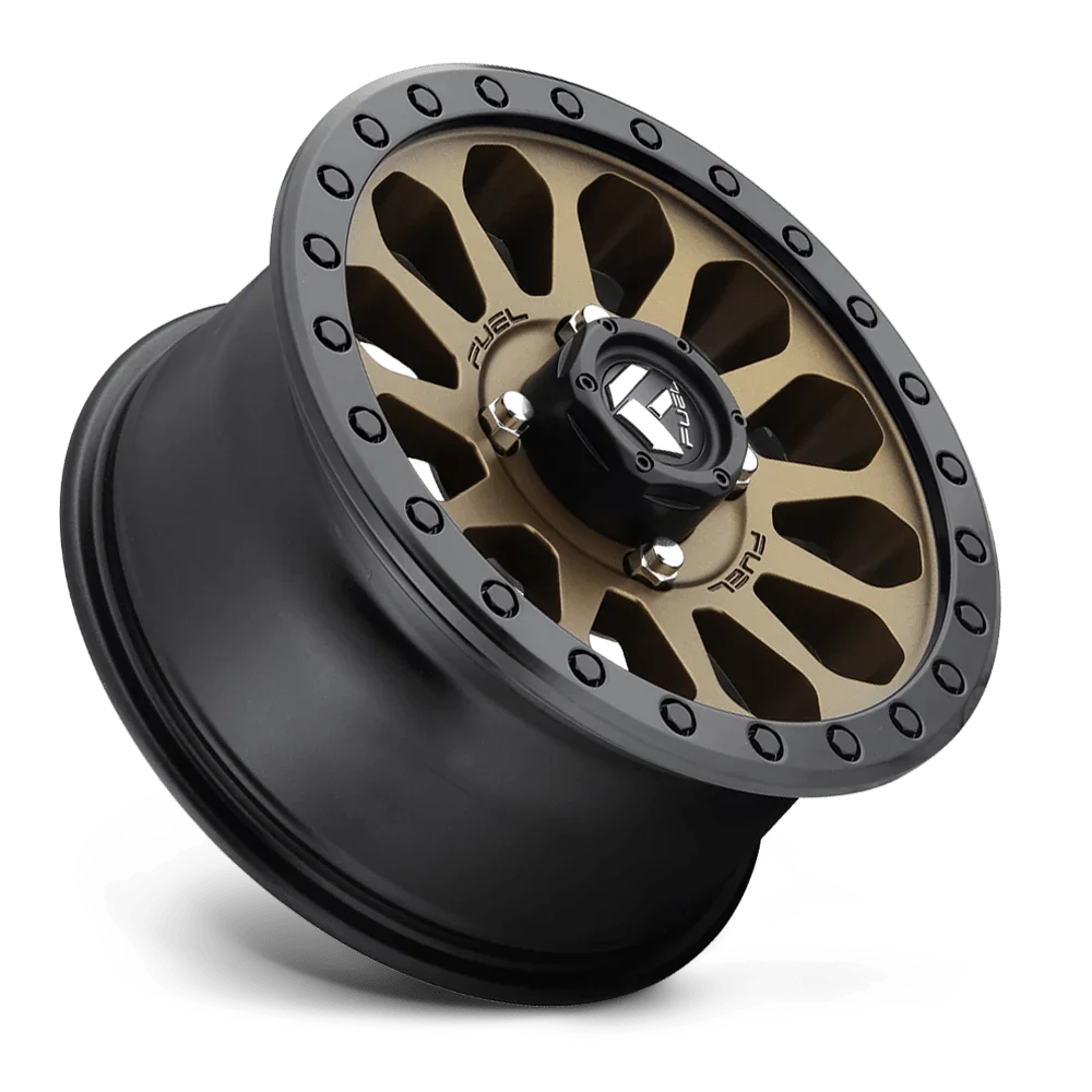 Fuel UTV Aluminum Rim D600 VECTOR 15X7in Matte Bronze with Black Bead Ring Finish, D6001570A654