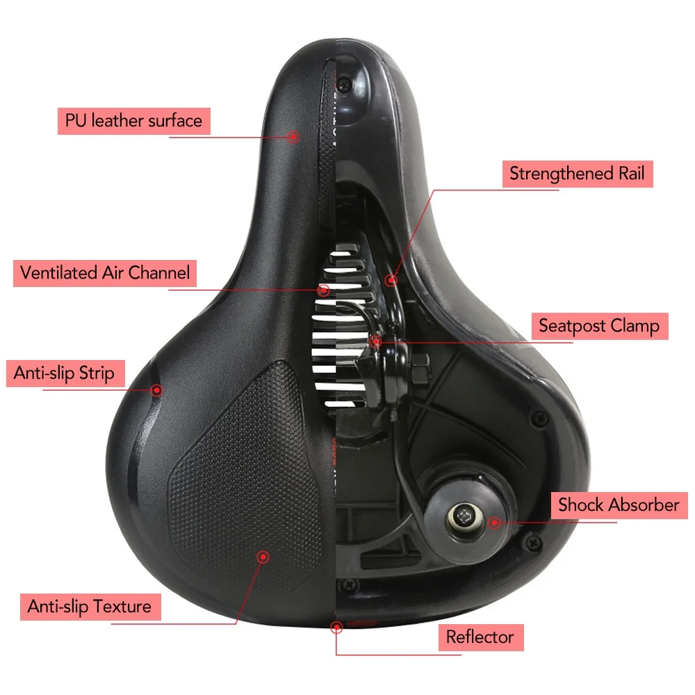 Spirastell Bike Saddle,Saddle Dual Soft Waterproof MTB Bike seat Breathable Saddle Dual Seat Breathable Saddle Dual Soft Seat MTB Bike Seat Bike Seat Breathable Soft Seat Cushion YUBZ HUIOP mewmewcat