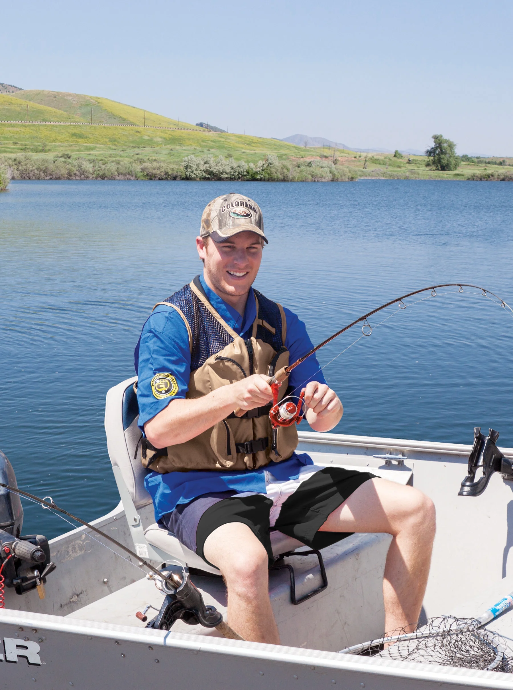 Deluxe Mesh Top Fishing Vest, XS, Bark