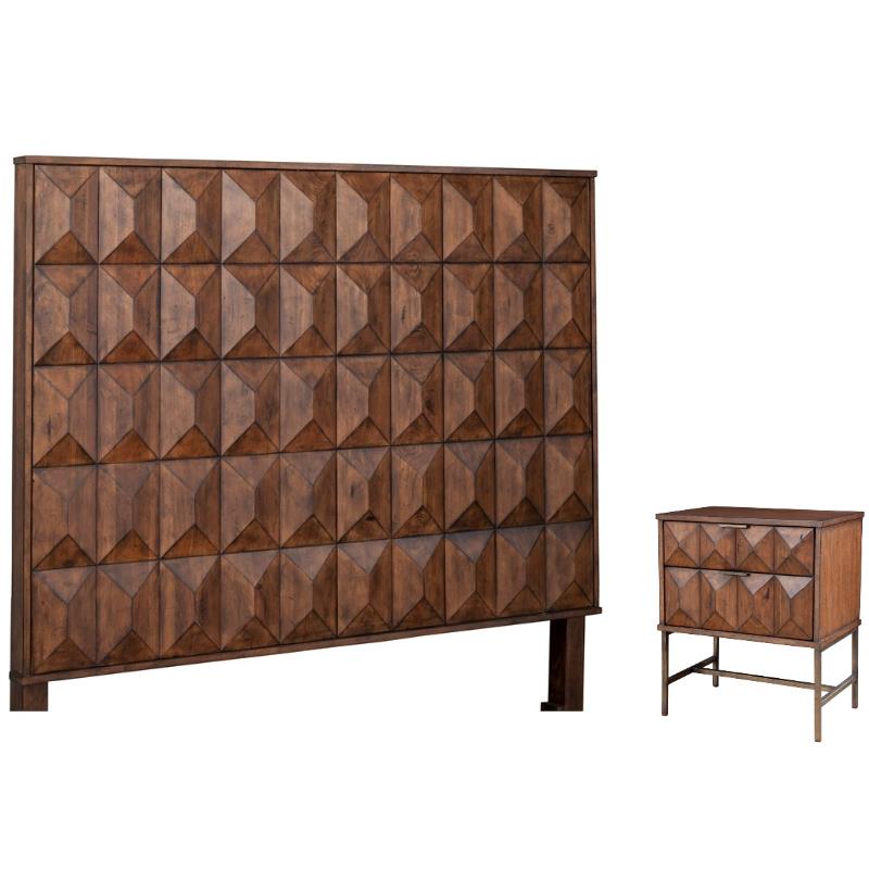 Home Square 2-Piece Set with Trig Standard King Headboard & 2 Drawer Nightstand