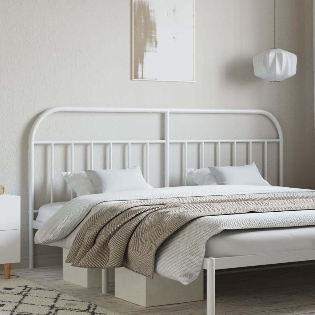 Anself Metal Headboard White 76
