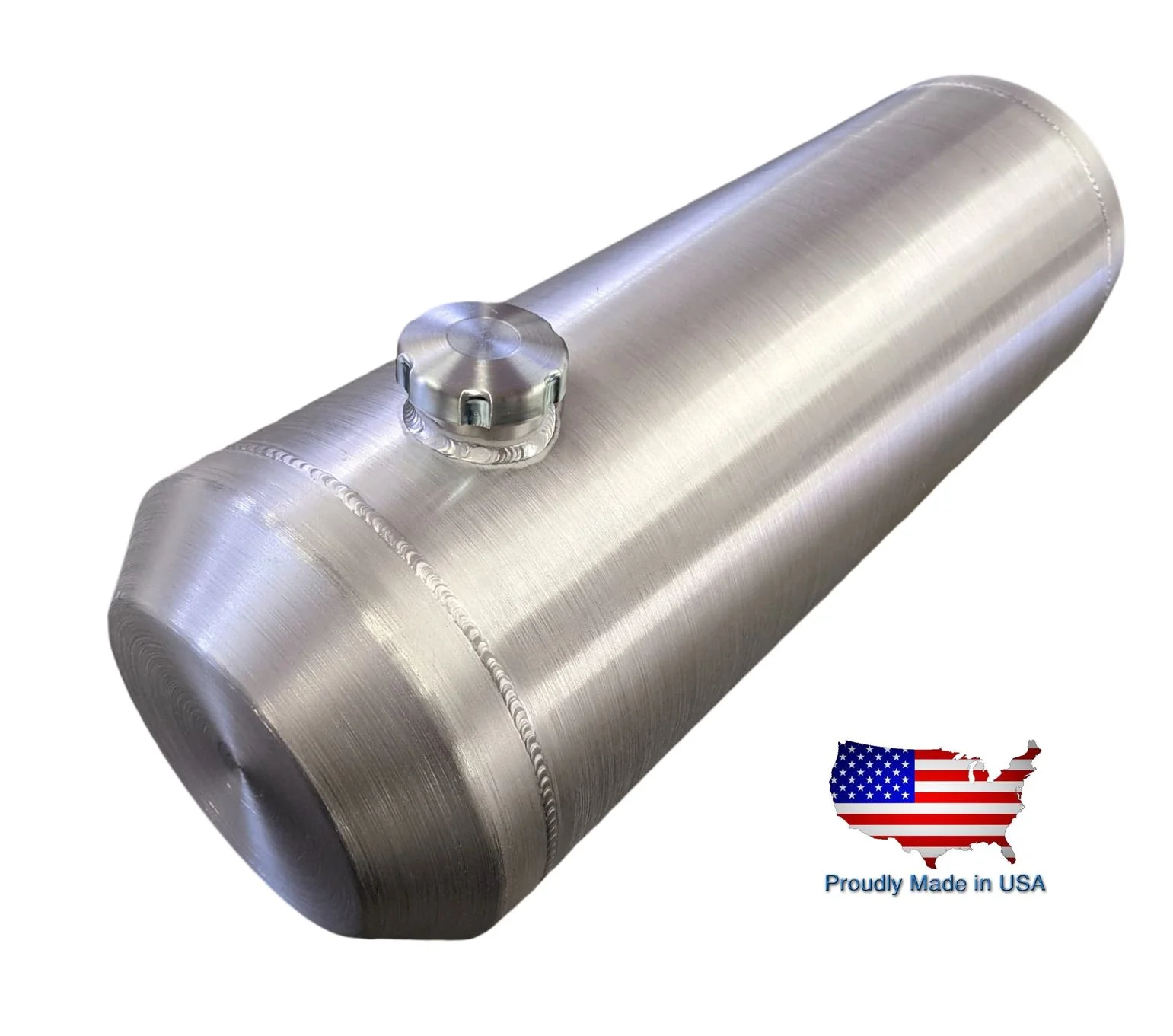 10x24 End Fill Round Spun Aluminum Gas Tank - 8 Gallon