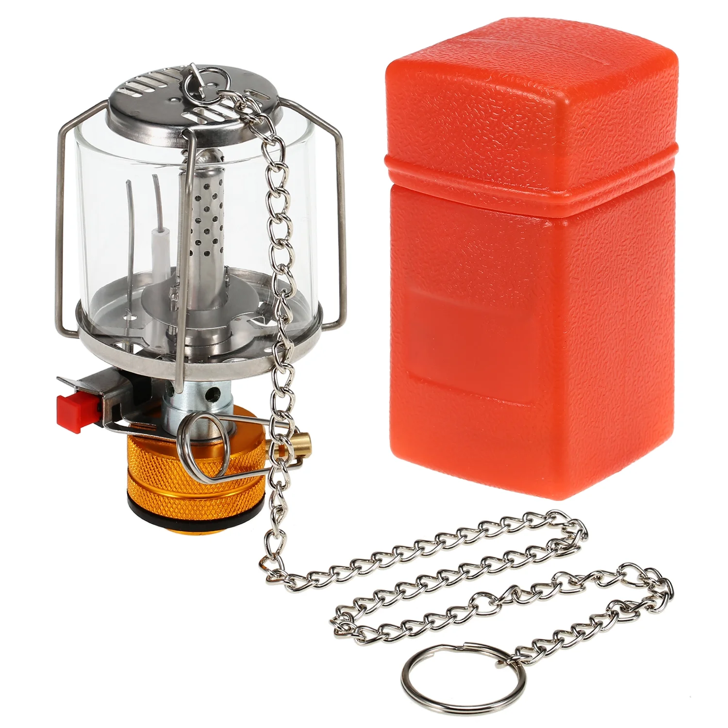 Tomfoto Outdoor Portable Camping Gas Lantern Piezo Ignition  Gas Tent Lamp  with 3 Mantles and Adapter